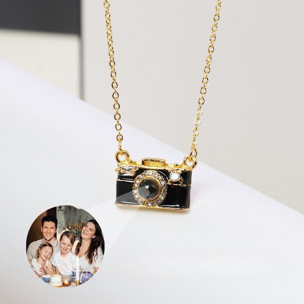 Personalized Photo Necklace Projection Gem Camera Necklace Anniversary Gifts for Her