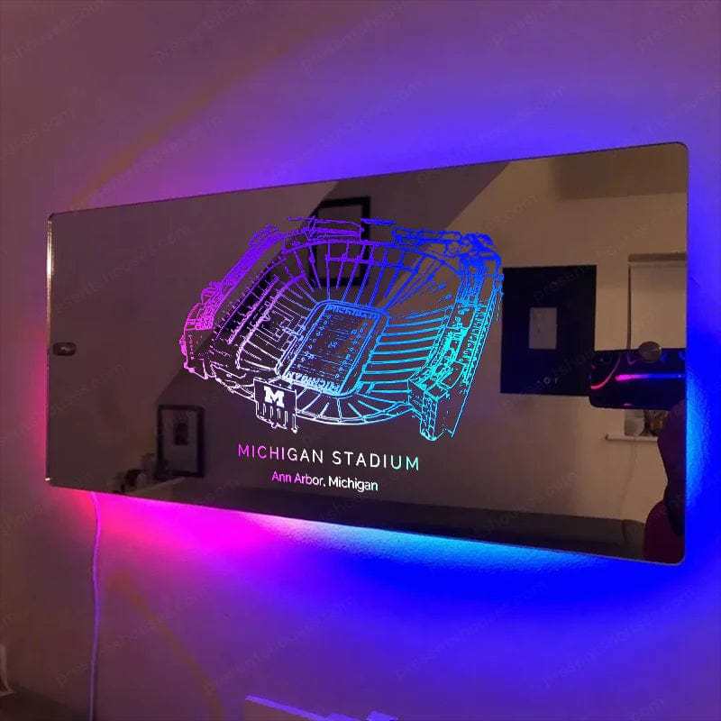 Michigan Stadium Football Stadium Mirror Light Gifts for Sports Lovers