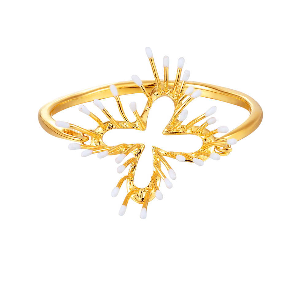 Stamens Collection Four Stamens Bracelet With White Enamel