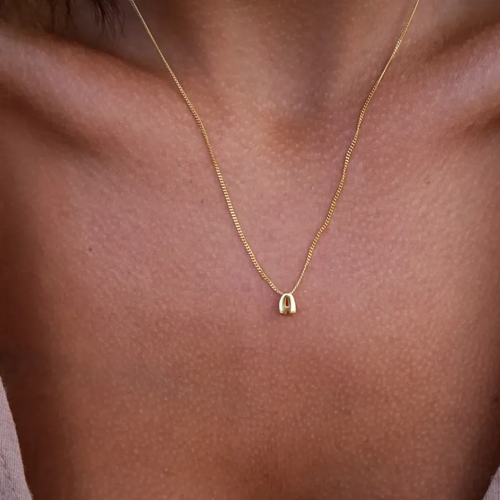 Bubble Letters Name Necklace