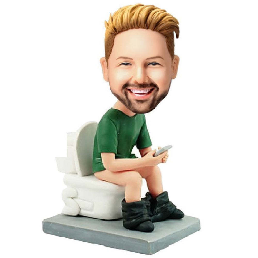 The Man On The Toilet Custom Bobblehead With Engraved Text - soufeelus