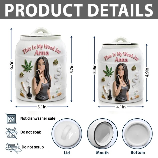 Cannabis Stash Jar - Personalized Weed Container Jar