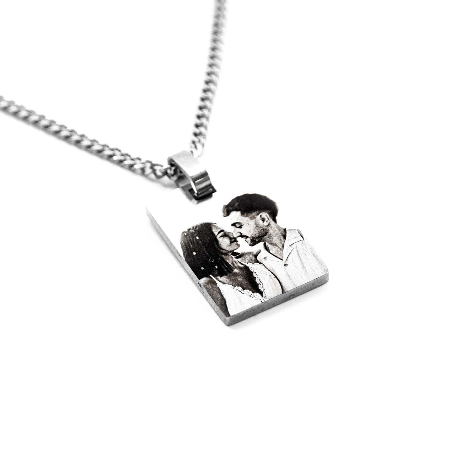 Custom Photo Necklace Gift For Couple