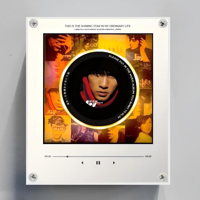 Custom Photo Music Fridge Magnet NFC Sensor Rotating Disc Fridge Magnet Night Light Replaceable Records