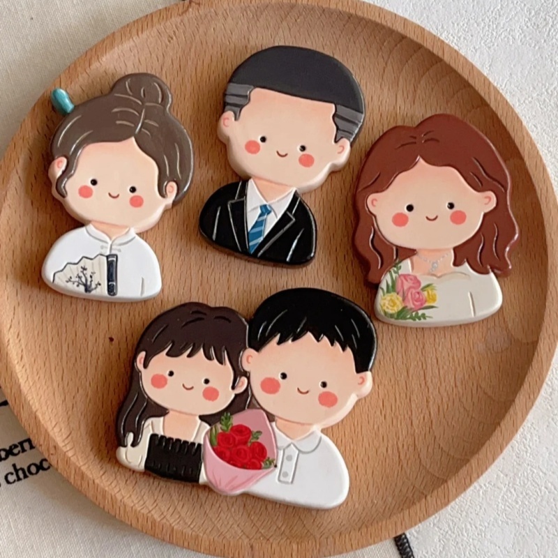 Custom Cartoon Portrait Fridge Magnet Personalized Gift with Cute Hand-Drawn Design for Lover - soufeelus