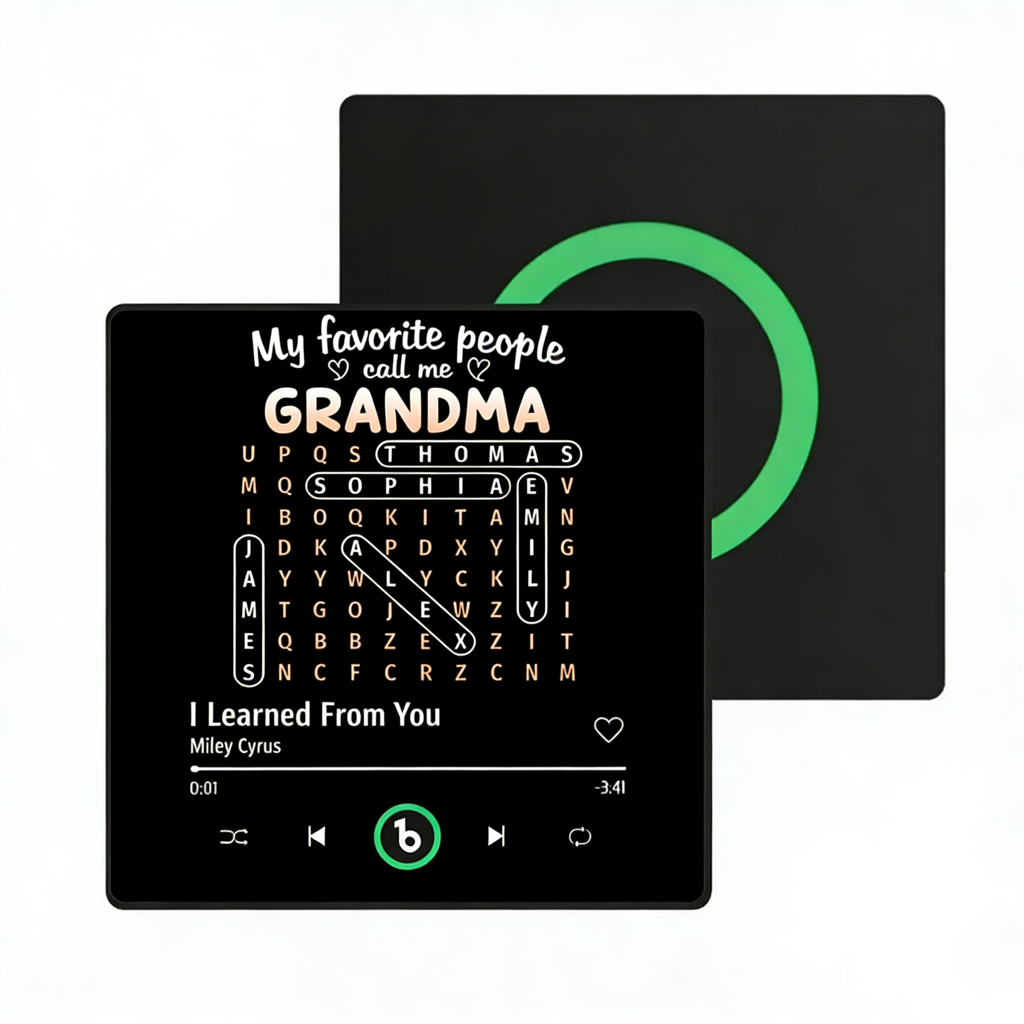 Favorite People Call Me Grandma Word Search Puzzle Custom Music Fridge Magnet Mother’s Day Gift for Grandma for Mom