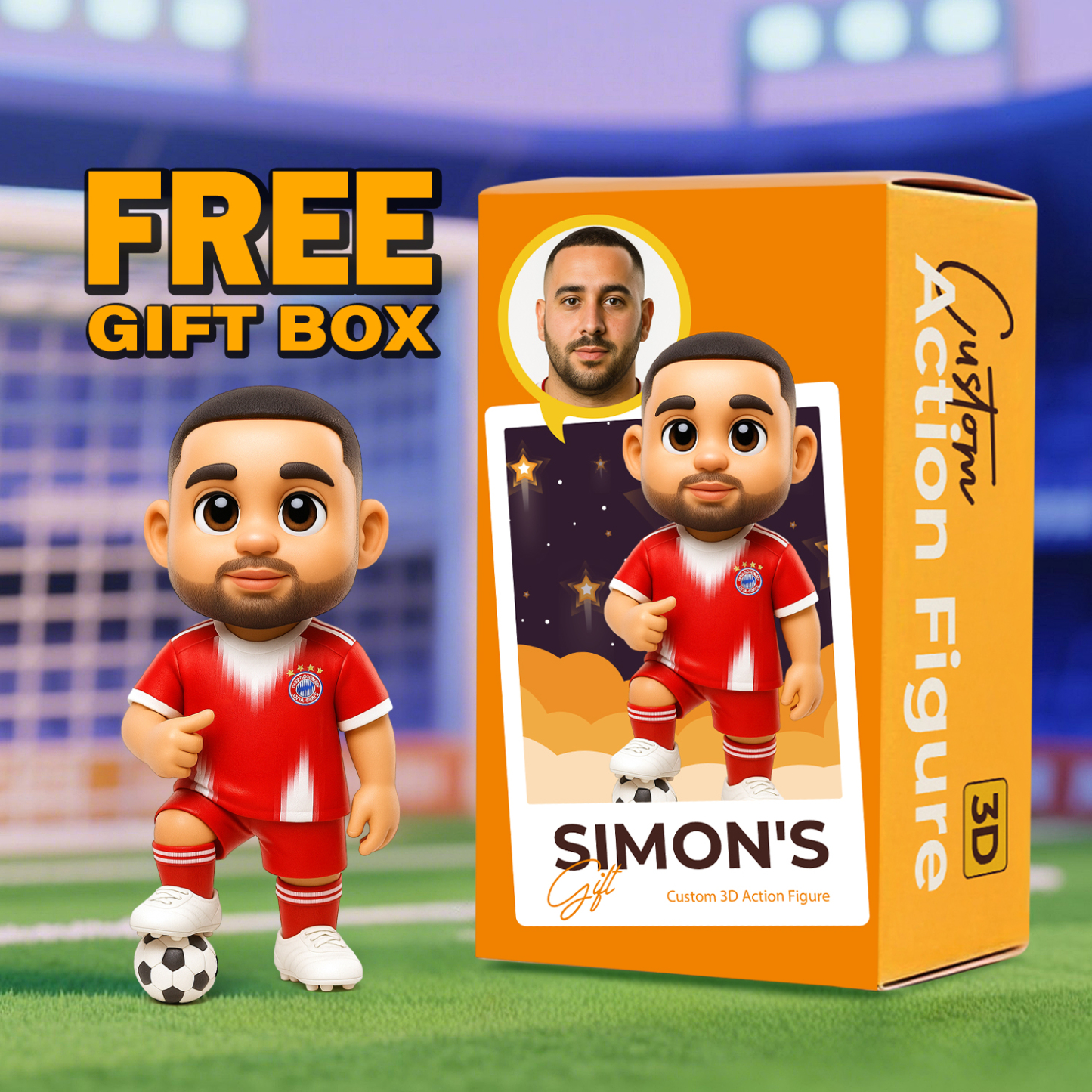 Personalized Ligue 1 Player Statue – 3D Printed Soccer Fan Gift