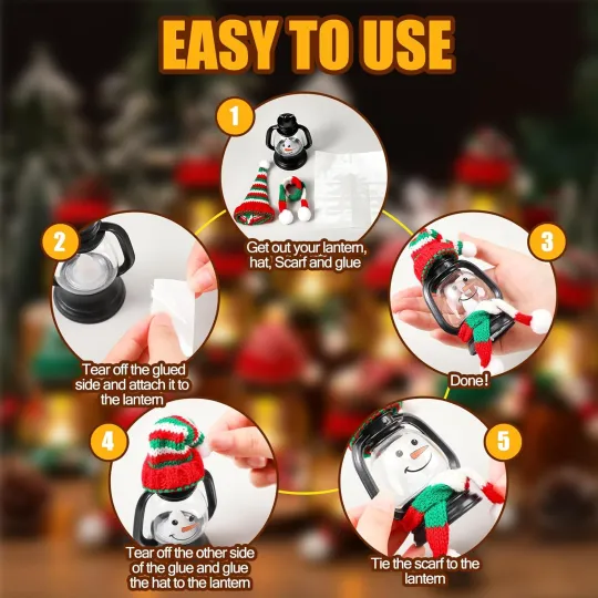 Last Day Promotion! Mini Snowman Lanterns with Hats and Scarves