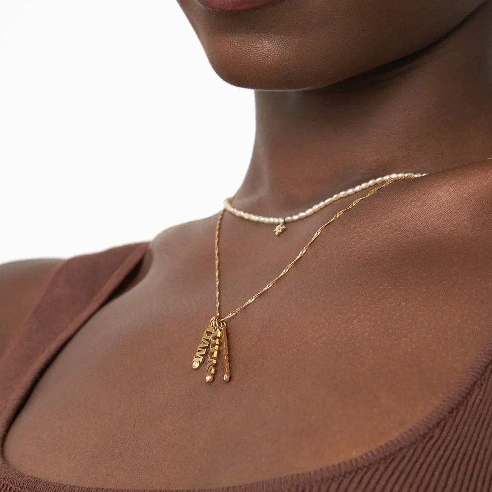 Custom Chain Name Necklace Multi-name Necklace Diamond Name Necklace Gift For Her