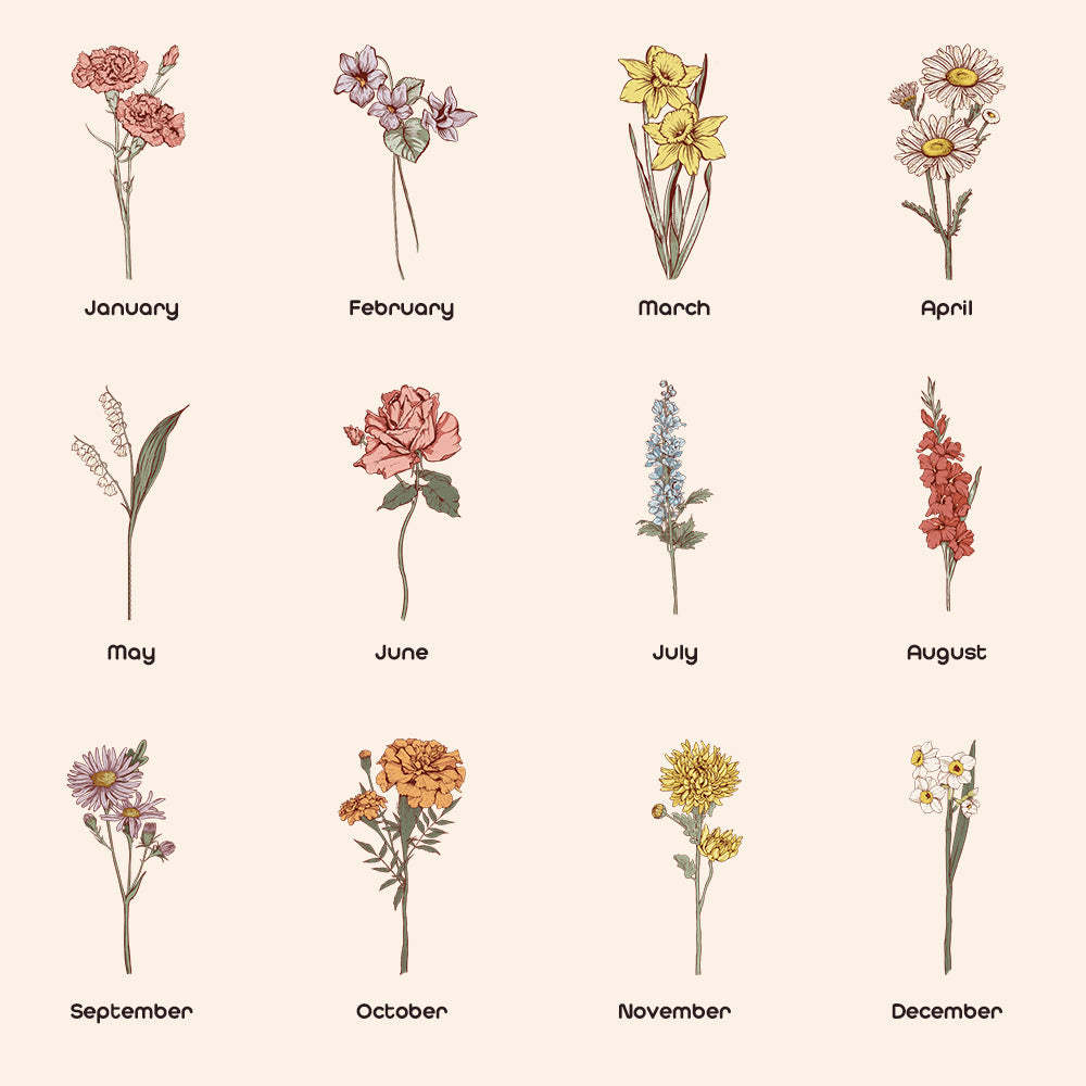 Personalized Birth Flower Clear Makeup Bag Waterproof Cosmetic Bag Wedding Travel Gift for Her - soufeelus