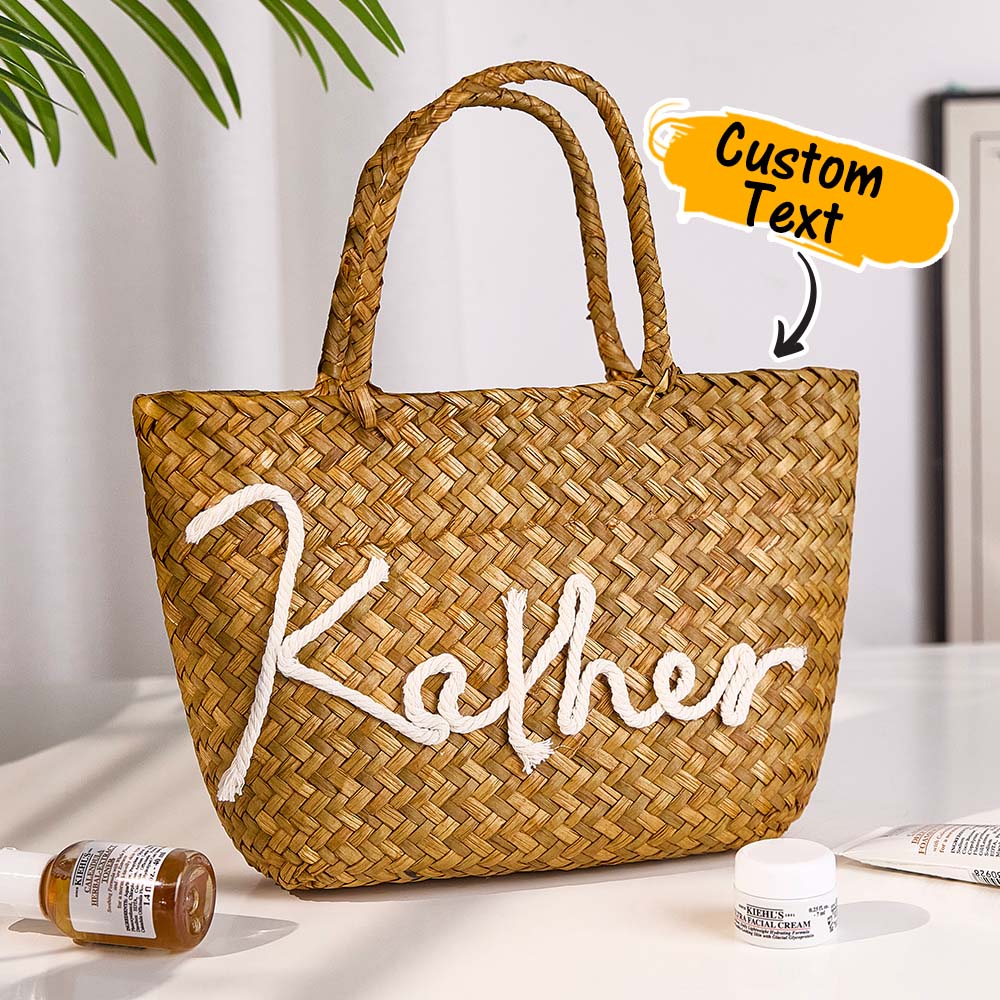 Personalized Handmade Bohemian Bucket Bag with Name Travel Beach Wedding Party Gift for Women detail