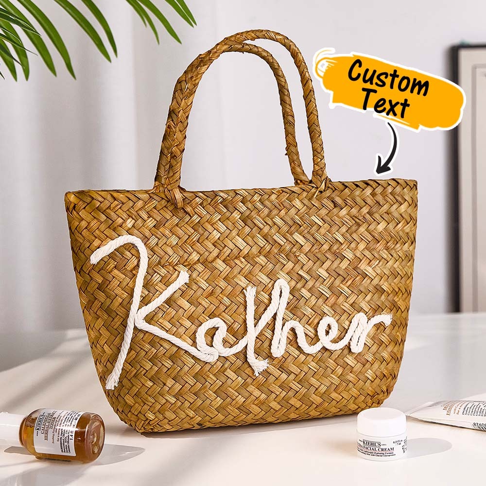 Personalized Handmade Bohemian Bucket Bag with Name Travel Beach Wedding Party Gift for Women - soufeelus