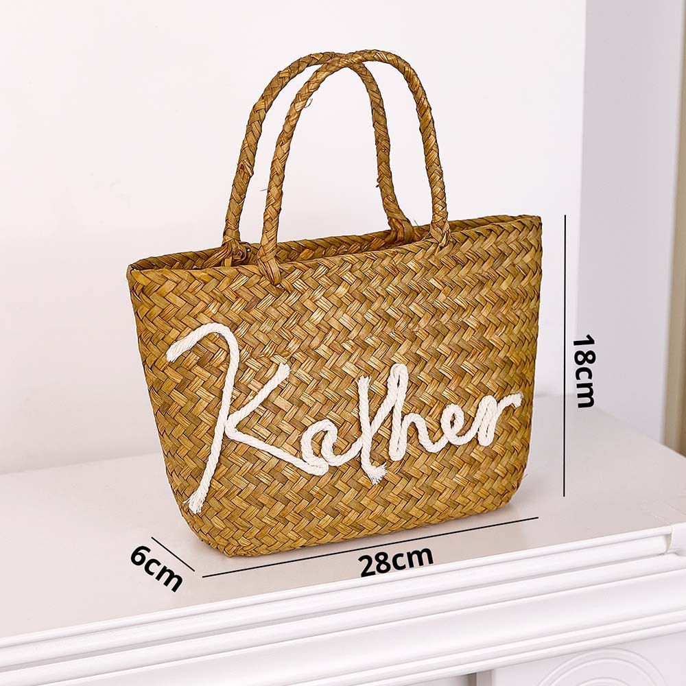 Personalized Handmade Bohemian Bucket Bag with Name Travel Beach Wedding Party Gift for Women - soufeelus