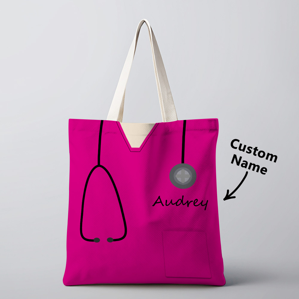 Personalized Name Nurse Medical Scrubs Teal Tote Bag - soufeelus