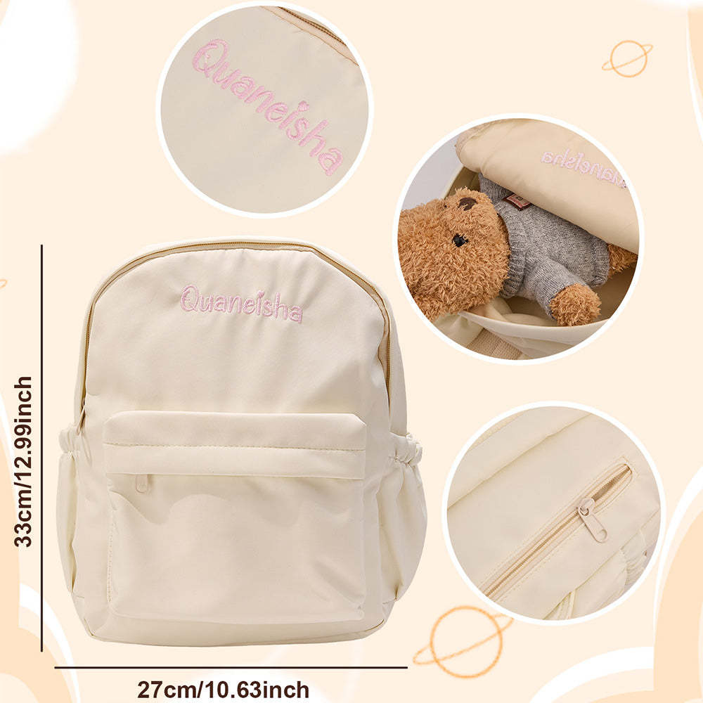 Personalized Name Embroidery Backpack Custom Rabbit Ear Backpack School Bags Gift for Kids - soufeeltest