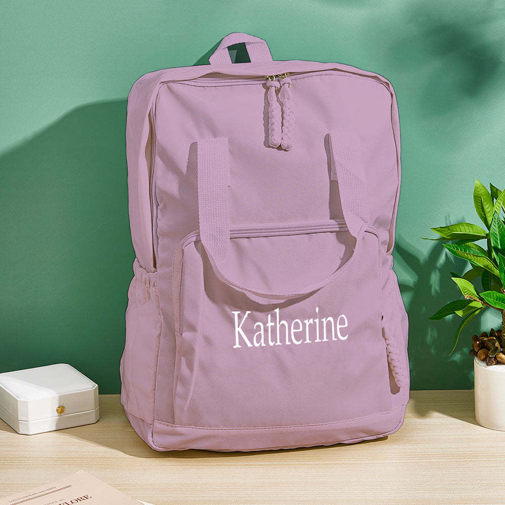 Personalized Name Embroidery Backpack Custom Backpack Travel Bags Gift for Friends - soufeeltest