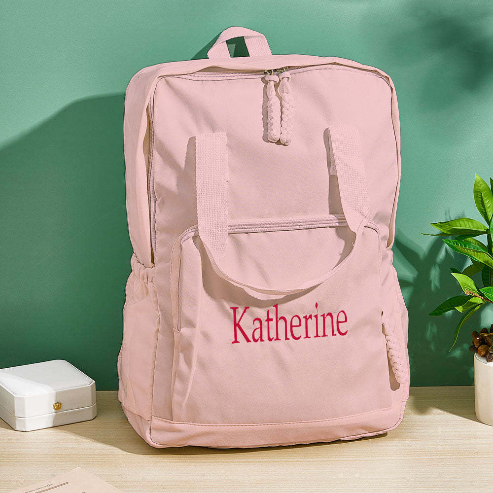 Personalized Name Embroidery Backpack Custom Backpack Travel Bags Gift for Friends - soufeeltest
