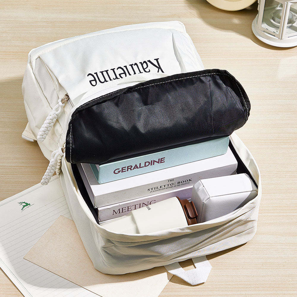 Personalized Name Embroidery Backpack Custom Backpack Travel Bags Gift for Friends - soufeeltest