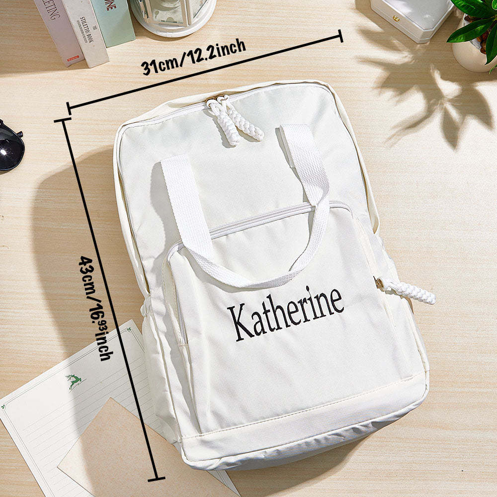 Personalized Name Embroidery Backpack Custom Backpack Travel Bags Gift for Friends - soufeeltest