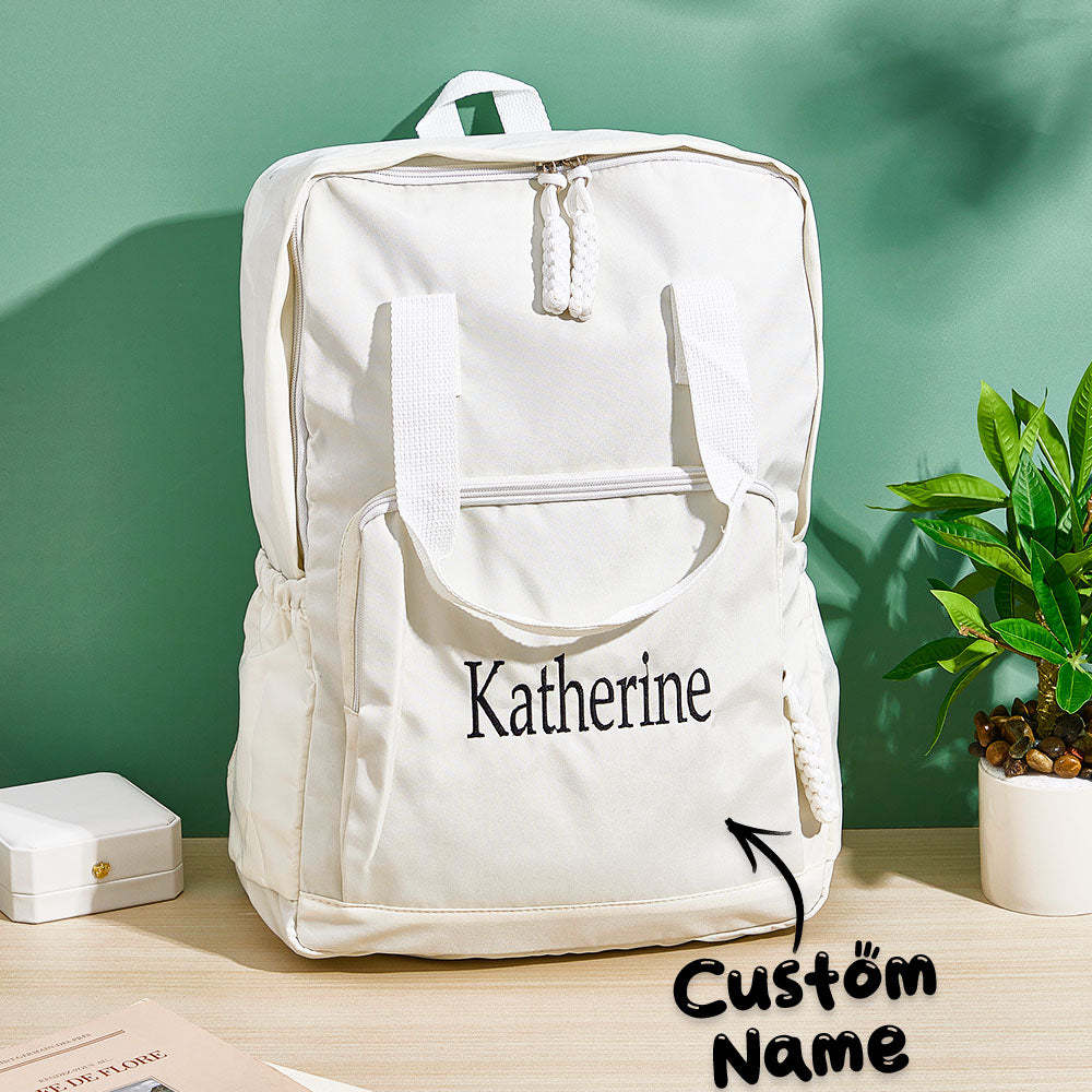 Personalized Name Embroidery Backpack Custom Backpack Travel Bags Gift for Friends - soufeeltest