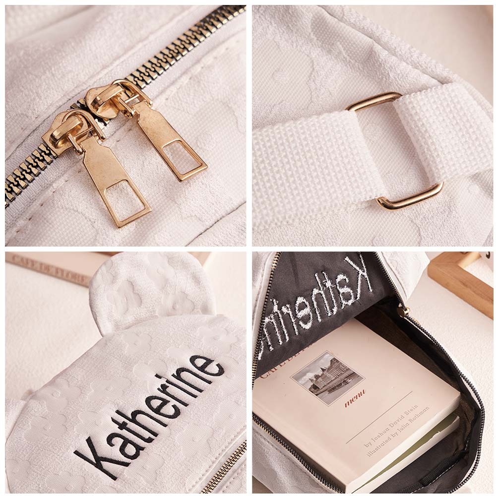 Personalized Name Embroidery Backpack Custom Mini Flower Backpack School Bags Gift for Kids - soufeeltest