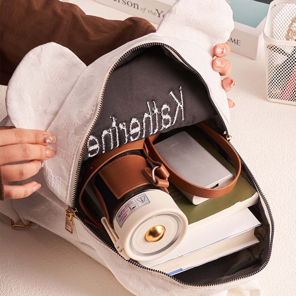 Personalized Name Embroidery Backpack Custom Mini Flower Backpack School Bags Gift for Kids - soufeeltest