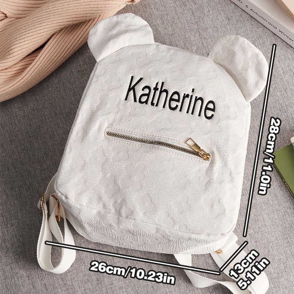Personalized Name Embroidery Backpack Custom Mini Flower Backpack School Bags Gift for Kids - soufeeltest