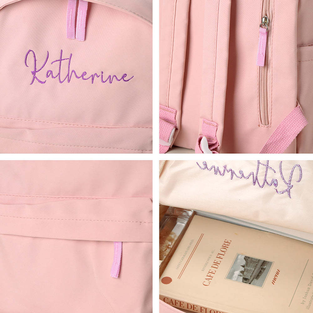 Personalized Name Embroidery Backpack Custom Backpack Travel Bags Gifts for Friend - soufeeltest
