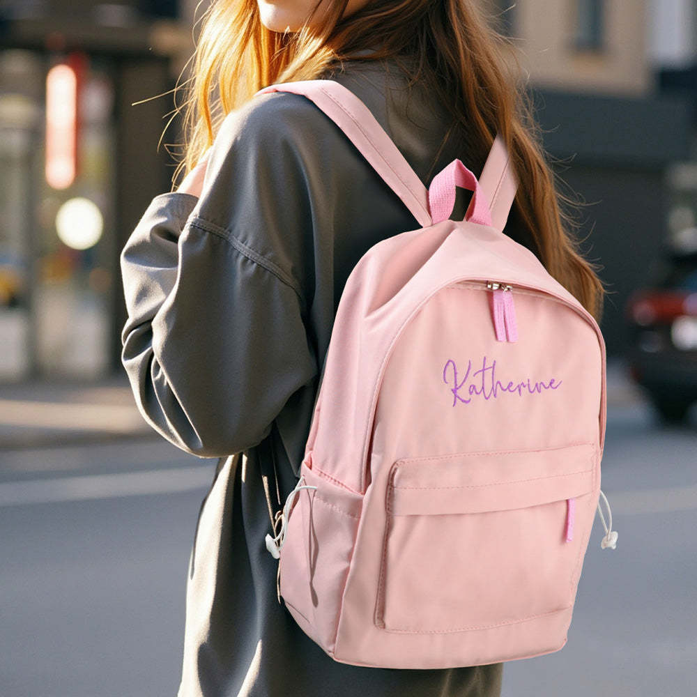 Personalized Name Embroidery Backpack Custom Backpack Travel Bags Gifts for Friend - soufeeltest