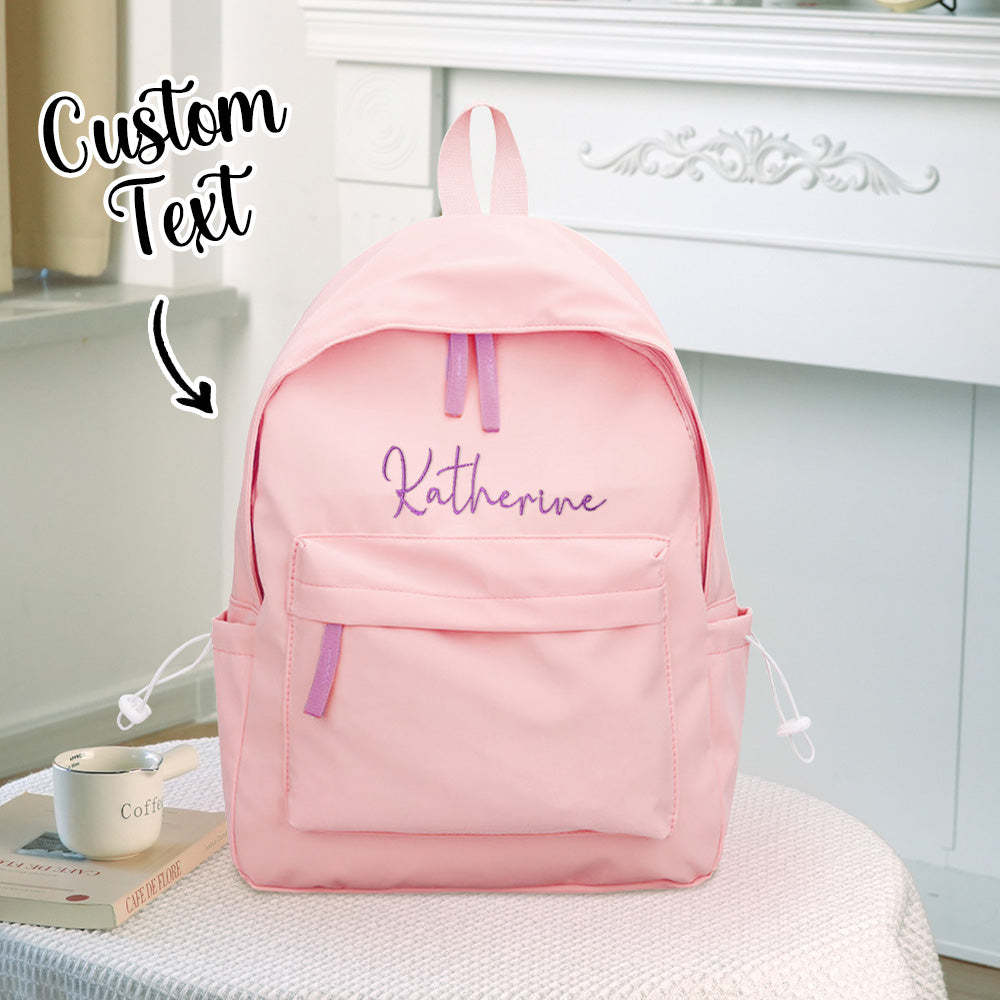 Personalized Name Embroidery Backpack Custom Backpack Travel Bags Gifts for Friend - soufeeltest