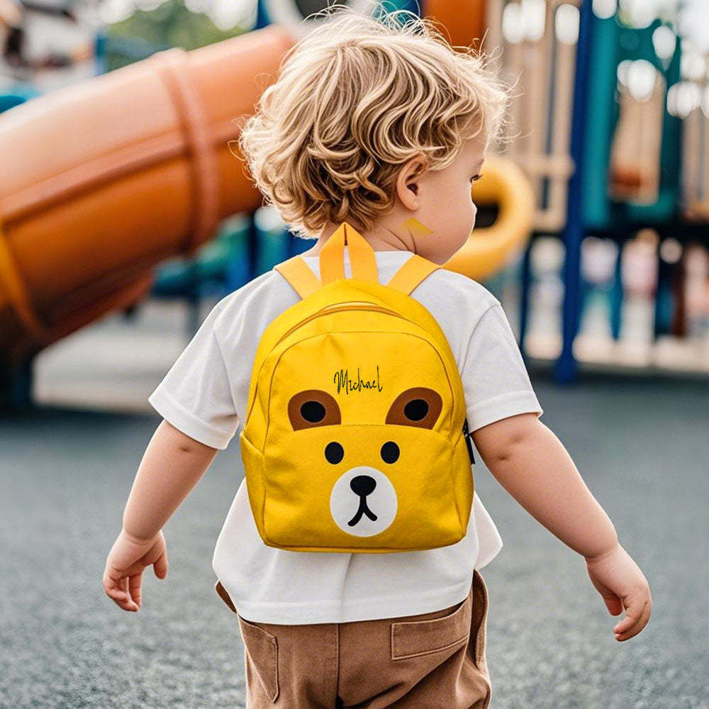 Personalized Name Embroidery Backpack Custom Mini Bear Backpack School Bags Gift for Kids - soufeeltest