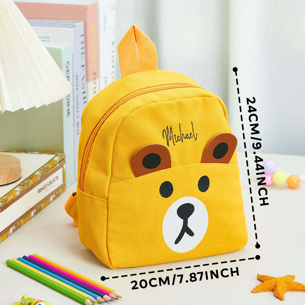 Personalized Name Embroidery Backpack Custom Mini Bear Backpack School Bags Gift for Kids - soufeeltest