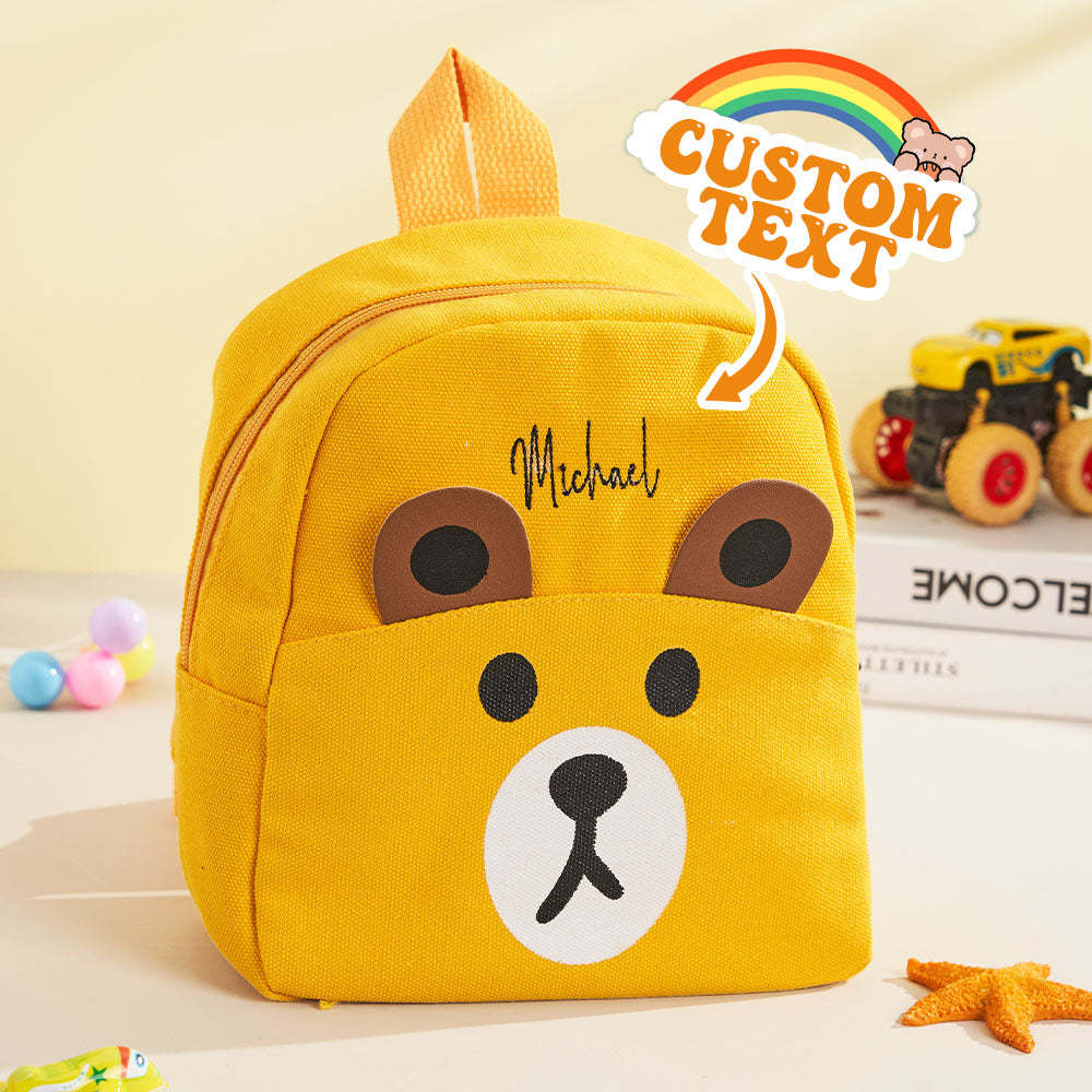 Personalized Name Embroidery Backpack Custom Mini Bear Backpack School Bags Gift for Kids - soufeeltest