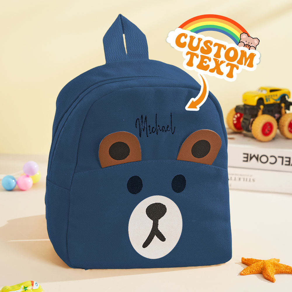 Personalized Name Embroidery Backpack Custom Mini Bear Backpack School Bags Gift for Kids - soufeeltest