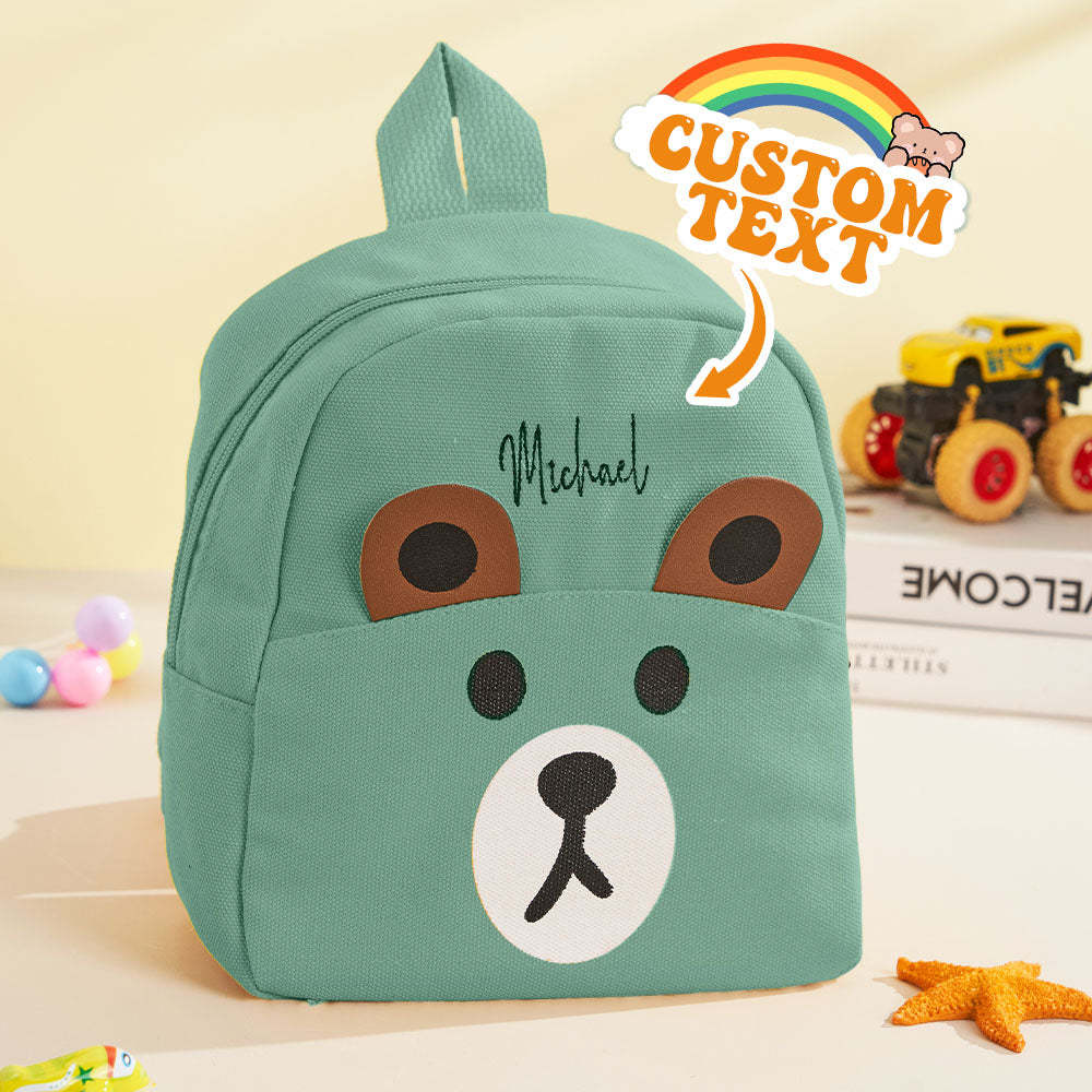 Personalized Name Embroidery Backpack Custom Mini Bear Backpack School Bags Gift for Kids - soufeeltest
