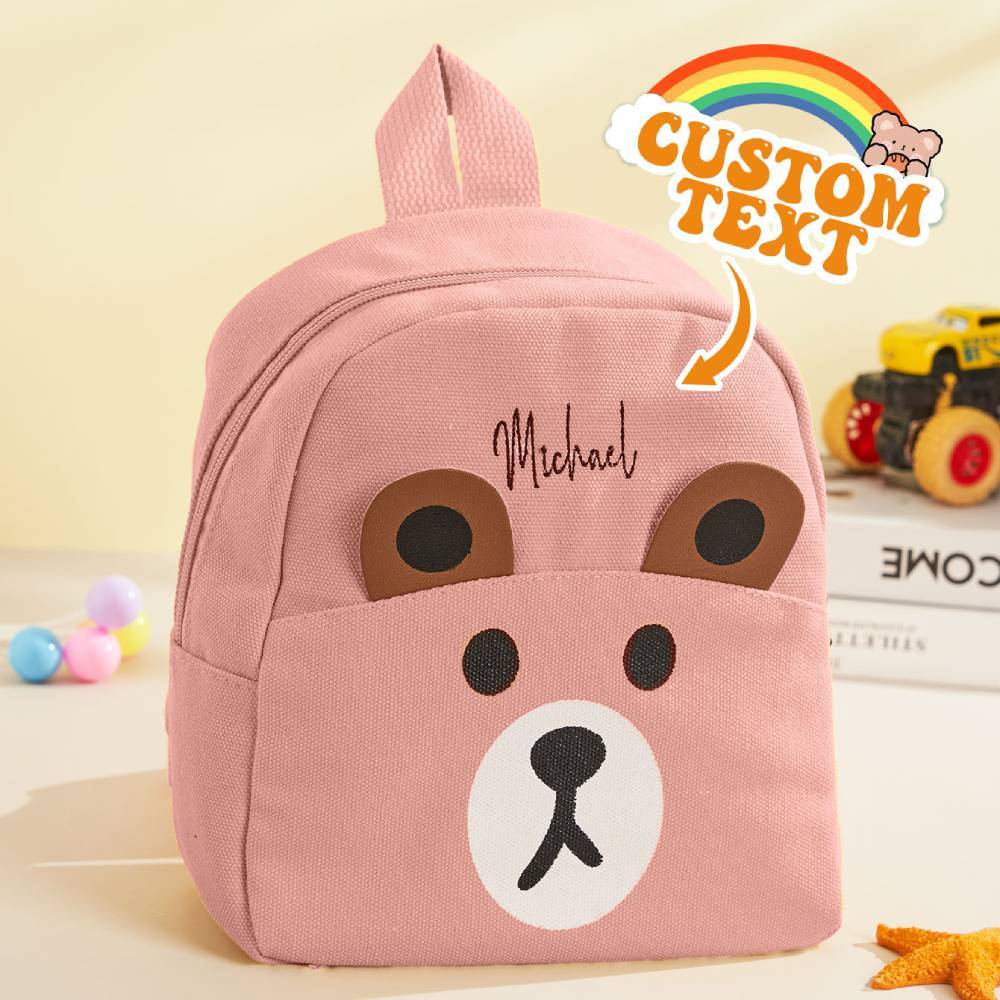 Personalized Name Embroidery Backpack Custom Mini Bear Backpack School Bags Gift for Kids - soufeeltest