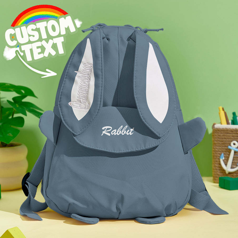 Personalized Name Embroidery Backpack Custom Mini Rabbit Backpack School Bags Gift for Kids - soufeeltest