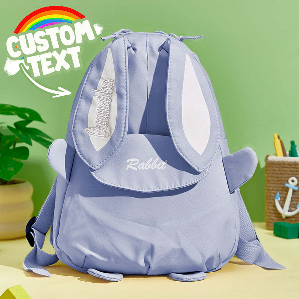 Personalized Name Embroidery Backpack Custom Mini Rabbit Backpack School Bags Gift for Kids - soufeeltest