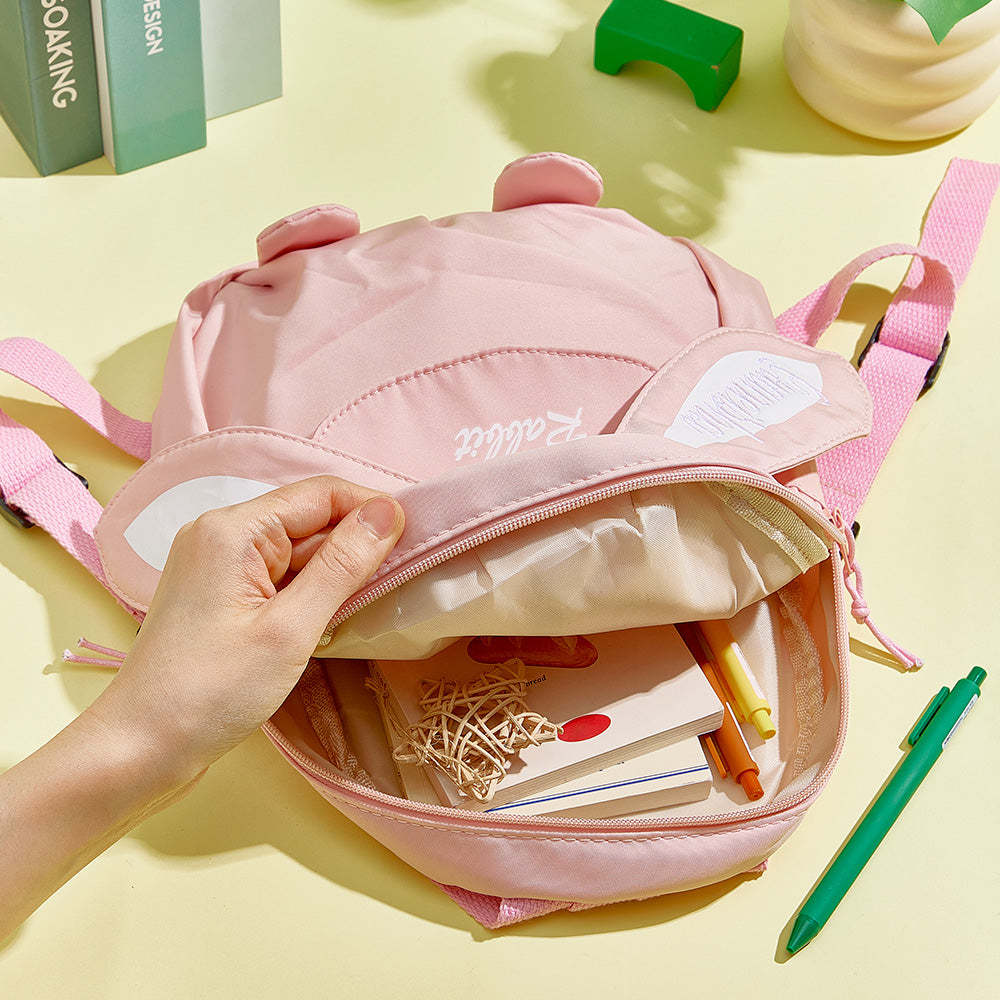 Personalized Name Embroidery Backpack Custom Mini Rabbit Backpack School Bags Gift for Kids - soufeeltest