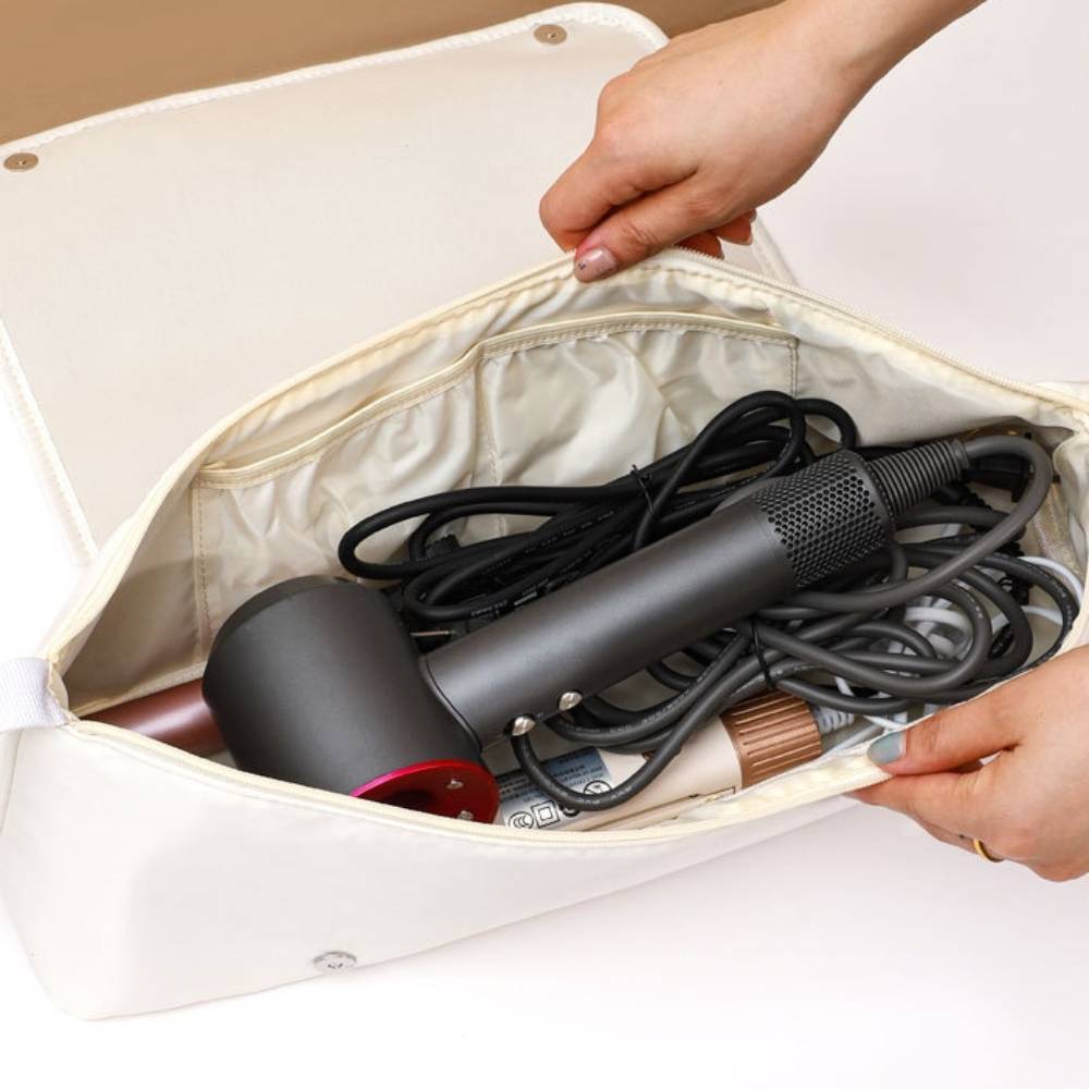 Personalized Birth Flower Heating Rod Storage Bag Waterproof Hairdressing Tool Kit Travel Accessories Gift for Her - soufeelus