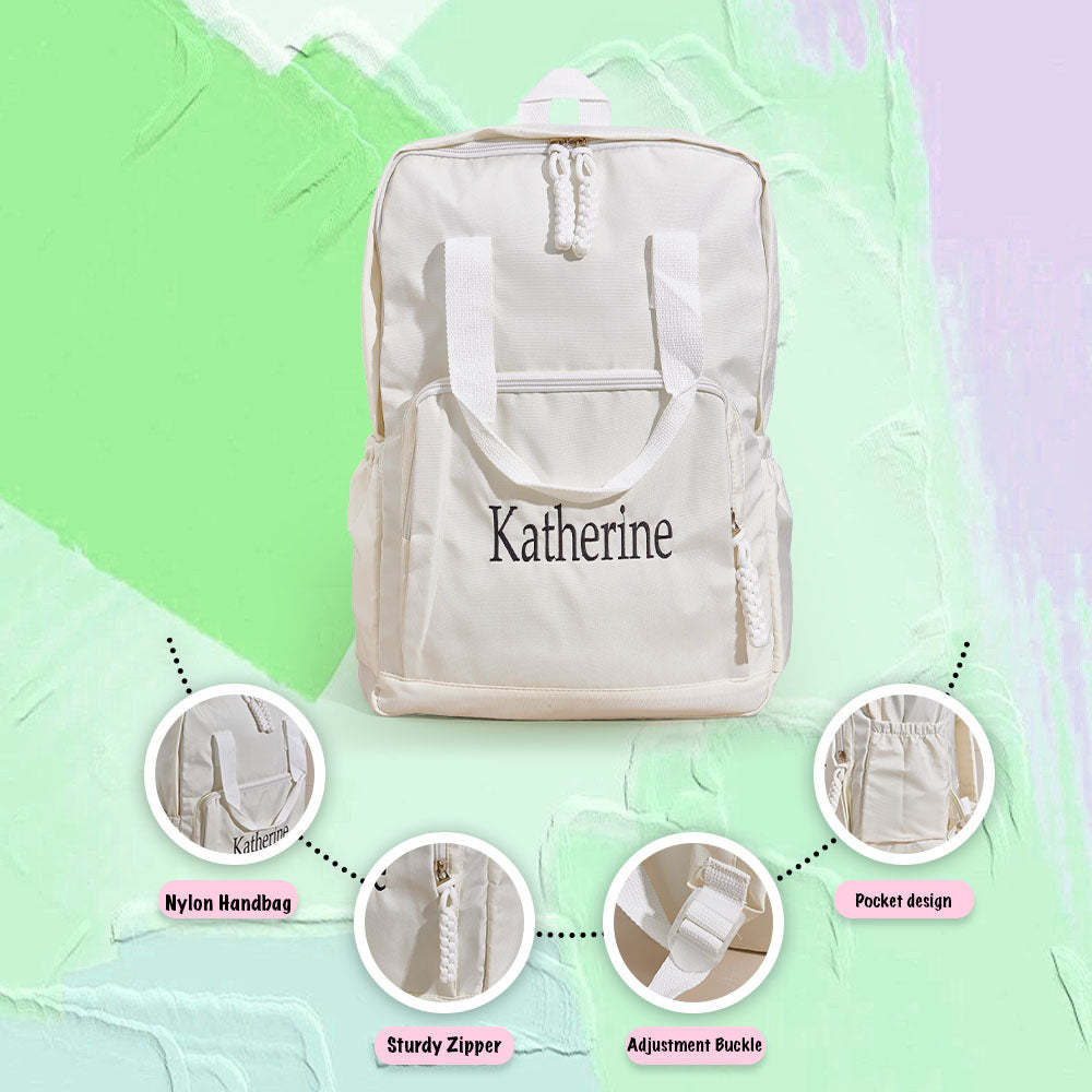 Personalized Name Embroidery Backpack Custom Backpack Travel Bags Gift for Friends - soufeeltest