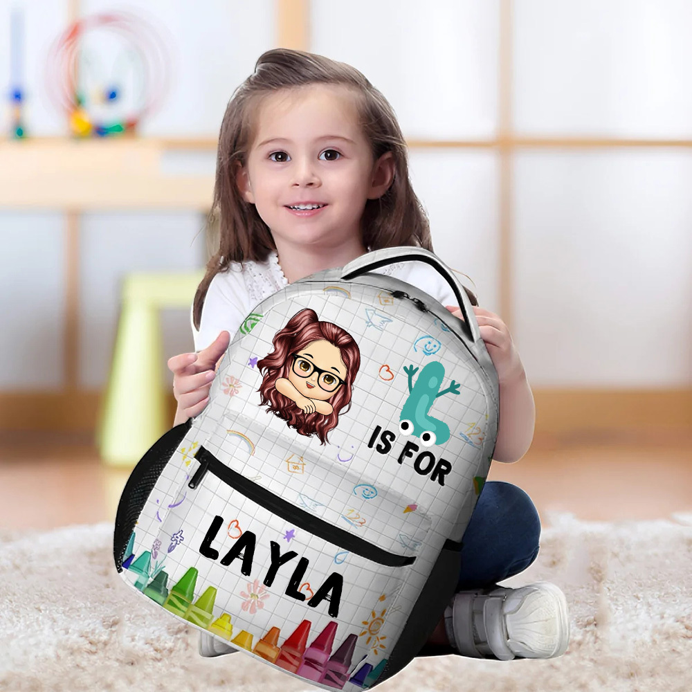 Custom Kid Backpack Custom School Kids Name Backpack Gift For Back To School First Day of School Gift for Student Son Daughter - soufeelus