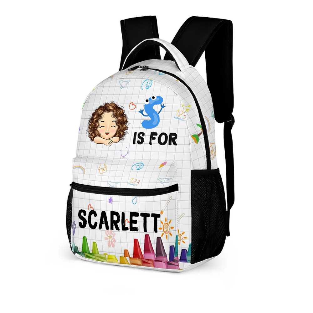 Custom Kid Backpack Custom School Kids Name Backpack Gift For Back To School First Day of School Gift for Student Son Daughter - soufeelus