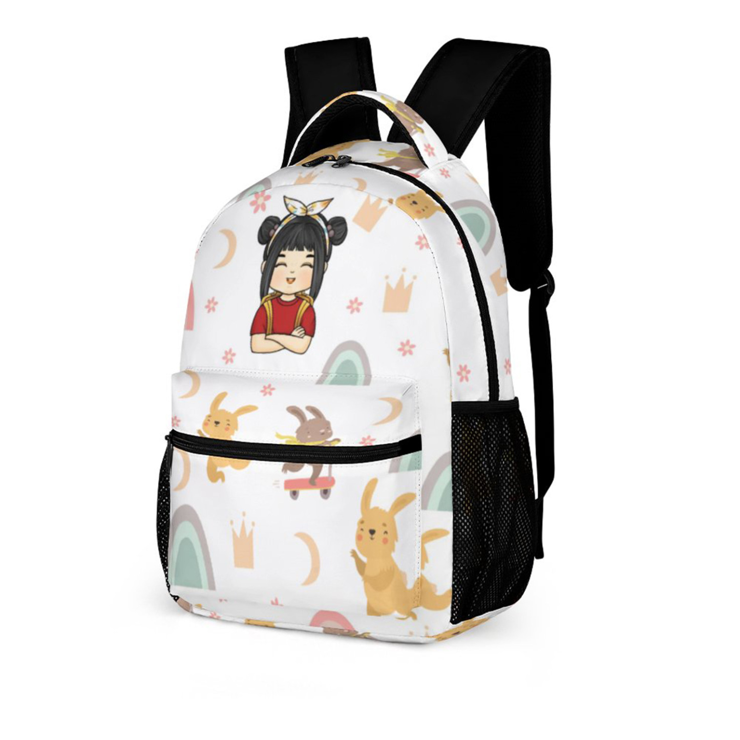 Custom Kid Backpack Custom Name Portrait Backpack Optional Background Back To School Gift For Kid - soufeelus