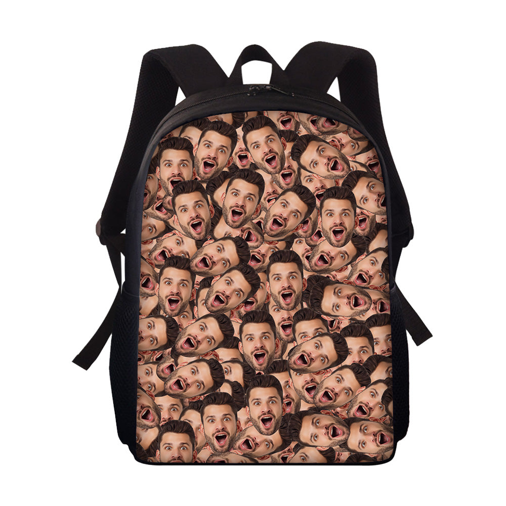 Custom Face Backpack Personalised Funny School Bag for Students - soufeeltest