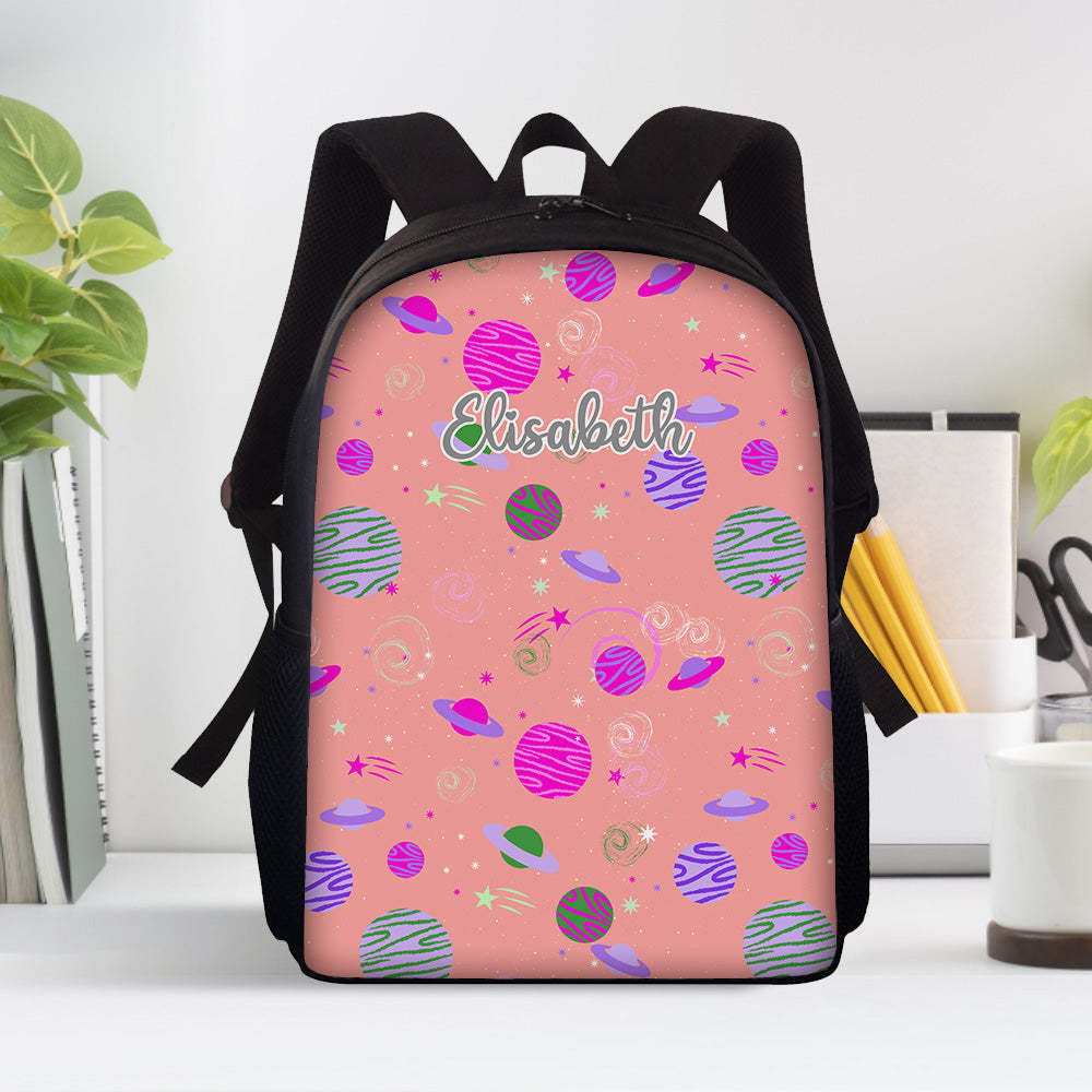 Custom Name Backpack Personalised Planet School Bag for Kids - soufeeltest