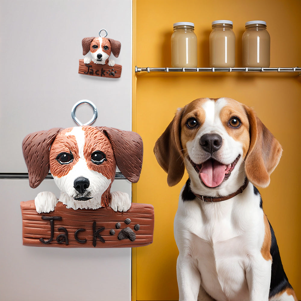 Custom Pet Fridge Magnets Handcrafted Personalized Clay Refrigerator Decor for Pet Lovers - soufeelus