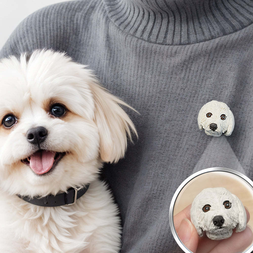 Custom Pet Brooch Handcrafted Personalized Clay Brooch for Pet Lovers - soufeelus