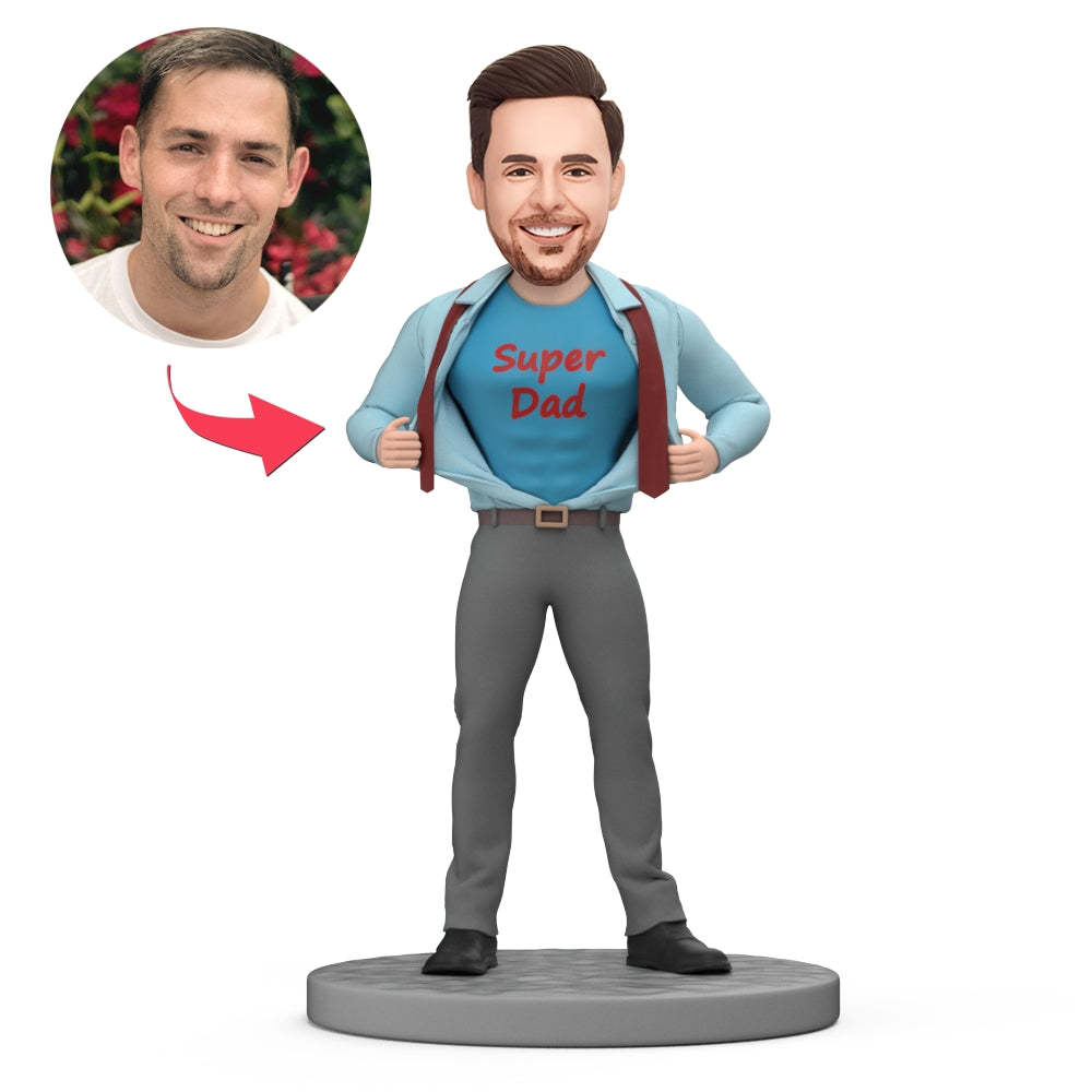 Father's Day Gift Custom Bobblehead - Customize Personalized Bobblehead Gifts for Super Dad - soufeelus