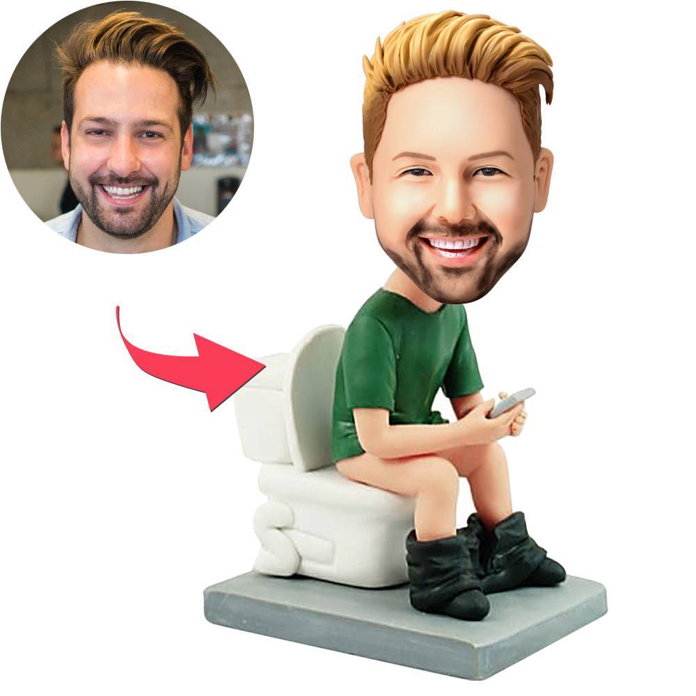 The Man On The Toilet Custom Bobblehead With Engraved Text - soufeelus